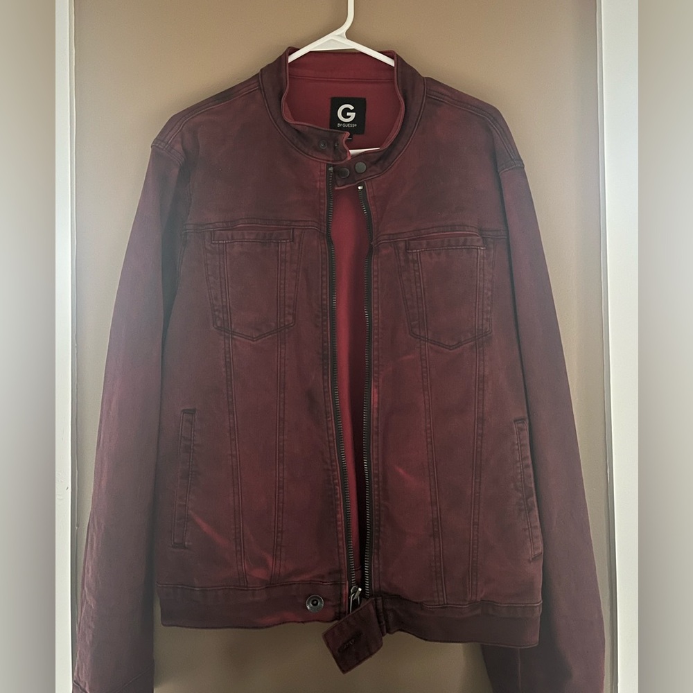 Men's G by Guess Burgundy Jean Jacket Medium